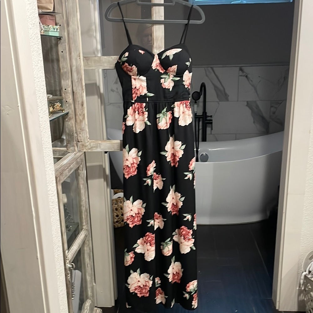 Floral Black Maxi Dress